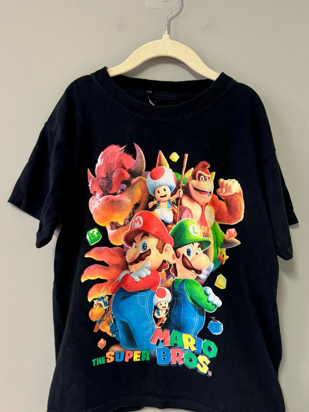 Super Mario Bros. Black Kids Graphic Tee - Mario & Luigi